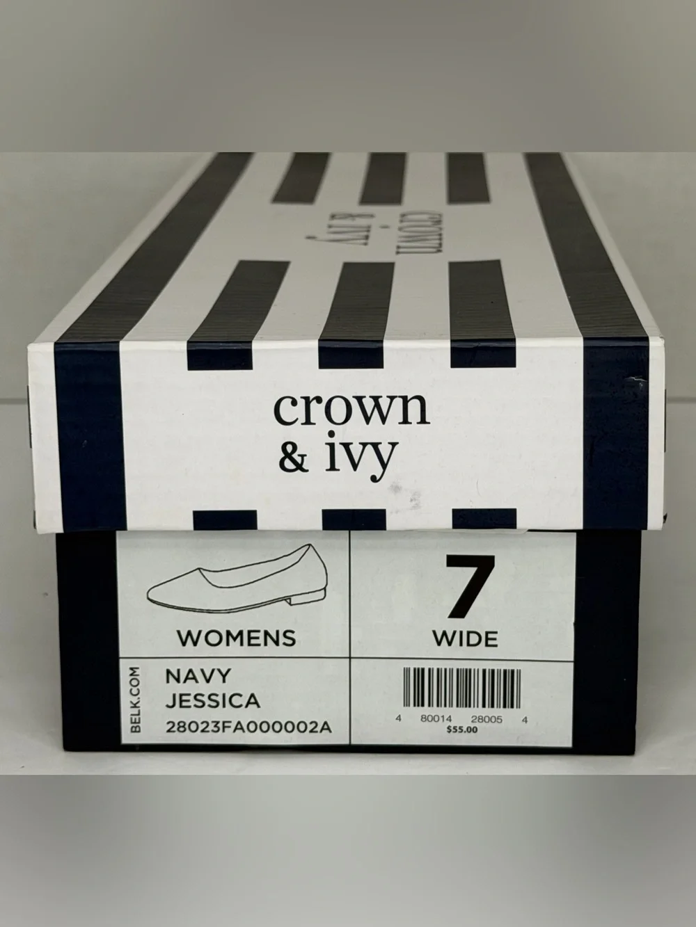 Crown & Ivy Navy Suede Pointed Toe Flats Size 7W EUC